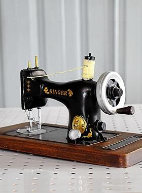 仿复古老式真铁艺做旧缝纫模型RCH302-摆件家居装工艺机品摄影道