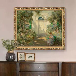 世界名画格YBP拉夫油花花园装饰画客卉厅餐厅画关走廊卧室玄床头