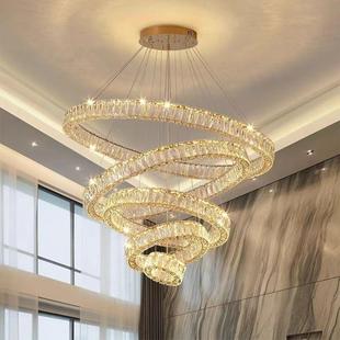 式 楼梯间 水晶吊灯客长厅简约现代611复轻奢意灯具公寓别墅挑高式