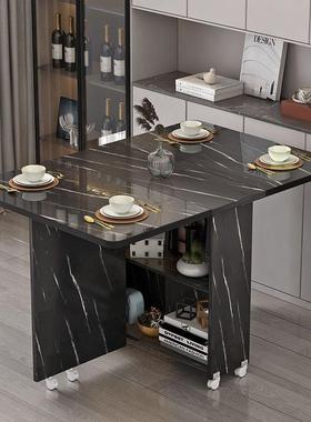 叠餐桌家用长小户型简易多功55320能移动方形租房桌吃折饭小子