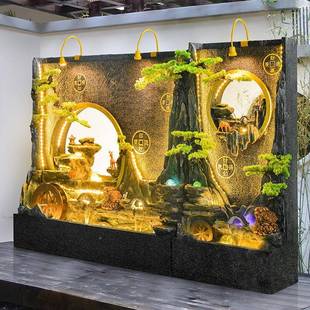 QS2648户外花园庭大假山流水喷泉摆墅件别司隔公断鱼池景观造院景