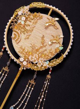 畔新品中式婚扇SP-231溪礼新娘团秀禾扇服配饰扇溪汉服婚手工婚扇