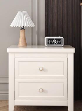 床头柜实木简约现代拼色蓝色小户型窄柜卧室儿童储物床边柜40CM