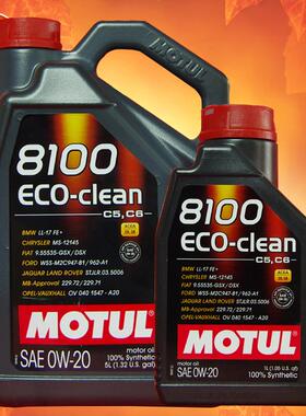 摩特8100ECO-clean0W205L/1LC5/C6标准国六酯类全合成机油