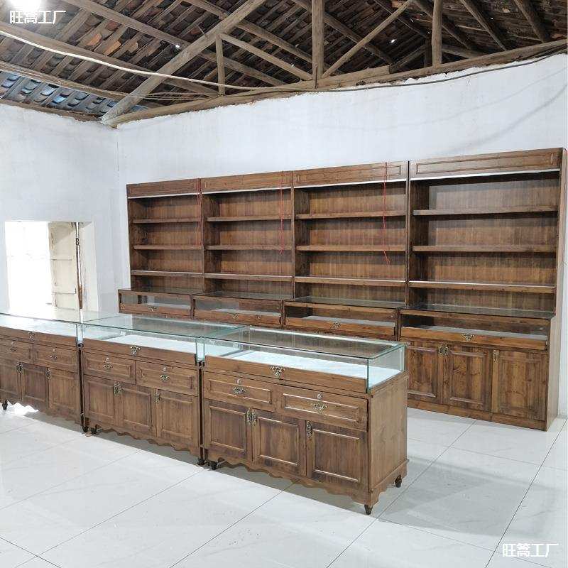 服装店复仿古陈列金银首饰实木中岛柜台烤漆珠宝展示柜展示柜饰品