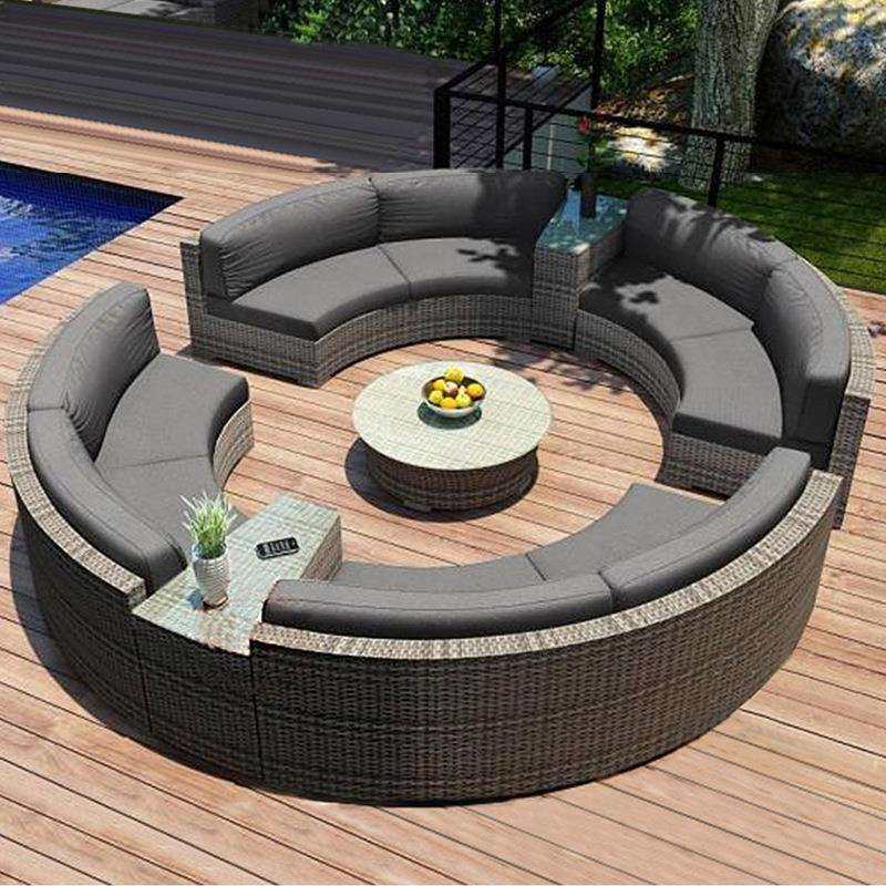 圆形藤沙发半圆型庭院藤艺露台花园弧形客厅户外藤椅沙发组合家具,电子元器件市场,其它元器件,淘宝优惠券,粉丝福利购,淘宝优惠卷