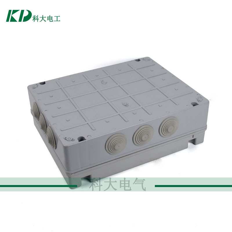 380*300*120mm大型带预留孔塑料接线盒 橡胶头接线盒 监控接线盒