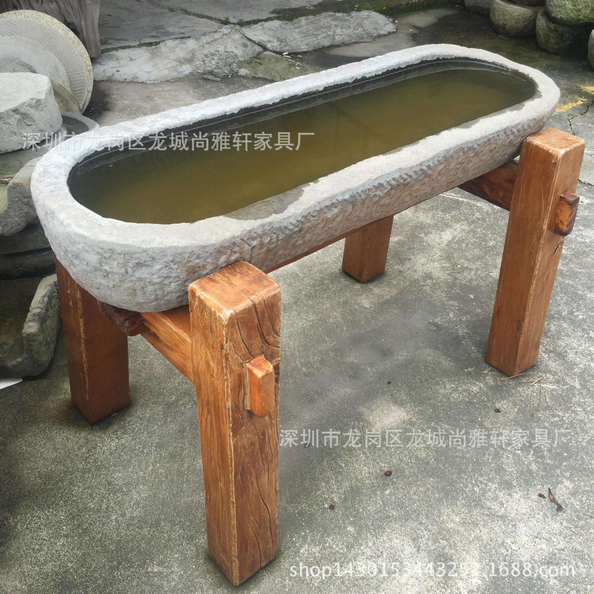 厂家供应优质景观花架石槽盆景木架户外田园客厅摆件装饰架直销