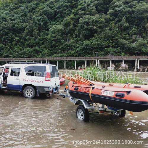 拖挂车拖车架RB480滚轮船用冲锋舟拖车架