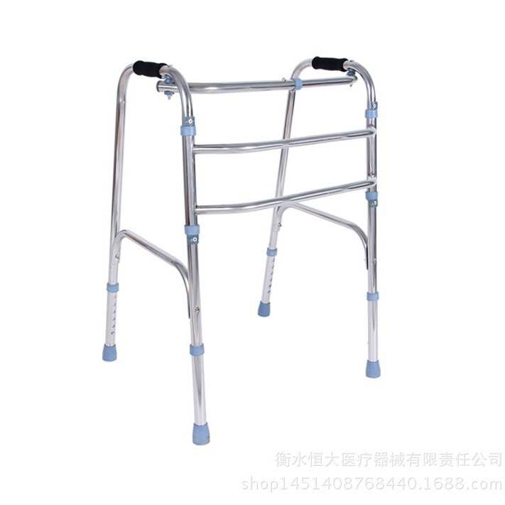 加厚全不锈钢老人残疾人走路助行器助步器双杠折叠学步助力架拐杖