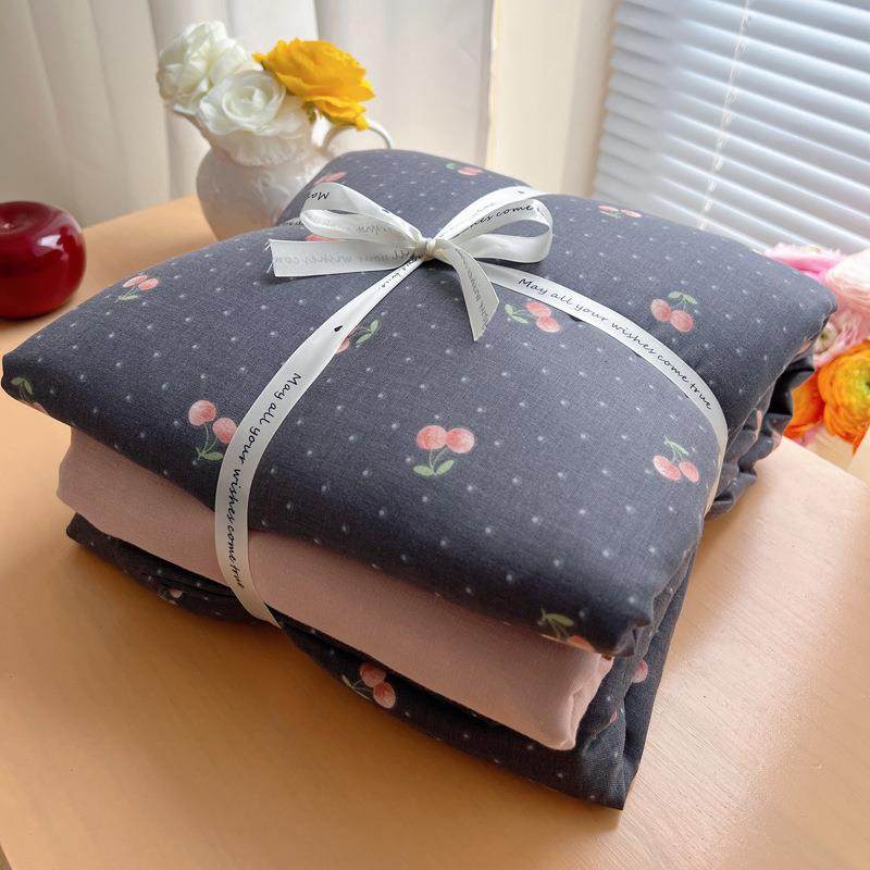 全棉水洗棉双层纱四件套A类母婴级柔软透气纯棉小碎花被套床品,电子元器件市场,其它元器件,淘宝优惠券,粉丝福利购,淘宝优惠卷