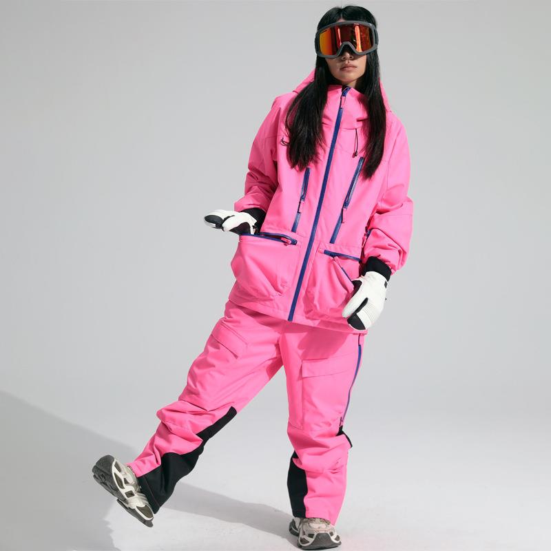 24款冬季户外滑雪服套装男女情侣雪场防风防水加厚保暖时尚
