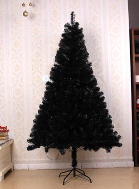 2米7大型圣诞树黑色1.5米1.8家用加密胖树2.1m2.4裸树3米3.5