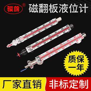 磁翻板液位计 防蚀耐温耐压顶装侧装带远传 磁性浮子液位计可定