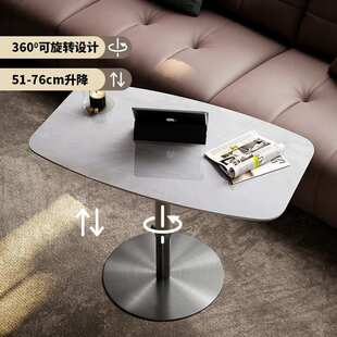 意式轻奢蓝翡翠奢石边几客厅可升降旋转简约角几设计师款小茶几