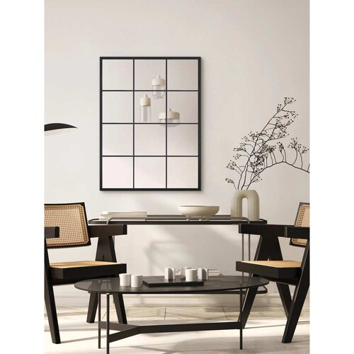 Grid mirror丹麦网格镜防窗户镜子壁挂装饰镜餐厅玄关高清超白镜