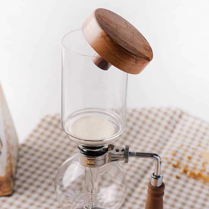 手工玻璃虹吸壶胡桃木咖啡壶配件上 咖啡壶咖啡器具 咖啡壶套装