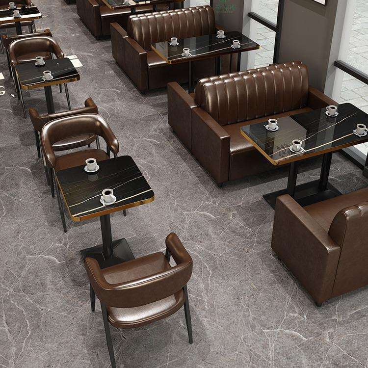 咖啡厅酒吧清吧桌椅组合酒馆西餐烧烤奶茶店沙发复古休闲餐饮卡座