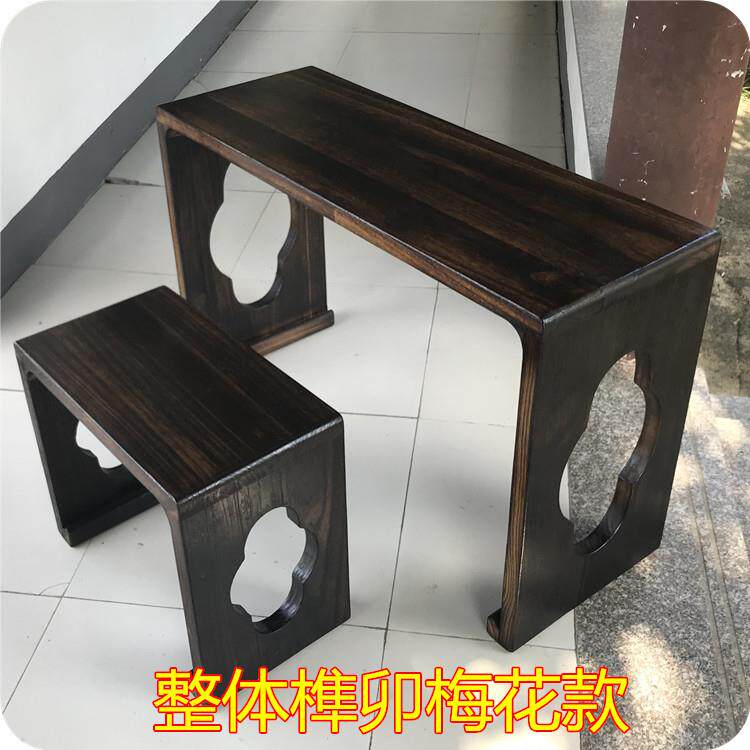 发顺丰古琴桌凳实木整体榫卯深色仿古书法桌中式茶艺桌桐木国学桌