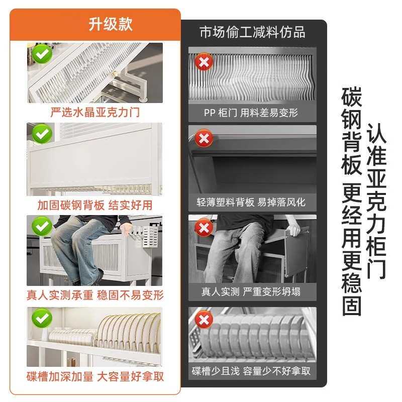 kt厨房加厚水槽置物架家用洗碗槽水池防尘柜碗碟收纳架多功能沥水