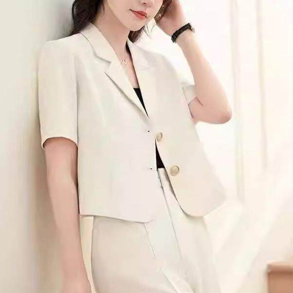 短袖小西装外套女 薄款夏季新款 气质高级感休闲西服上衣