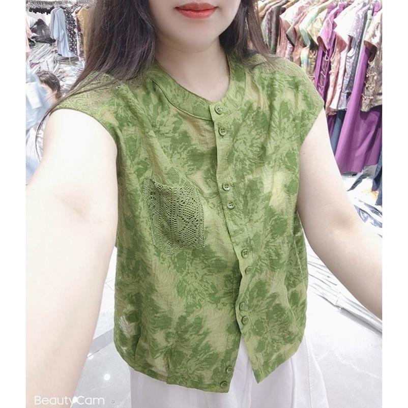 黑色气质夏新款时尚显瘦开衫印花短袖衬衫女洋气减龄轻薄透气寸衫