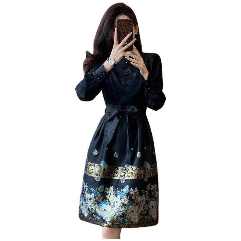 小个子连衣裙2026年春季新款女装高级感国风新中式别致独特马面裙