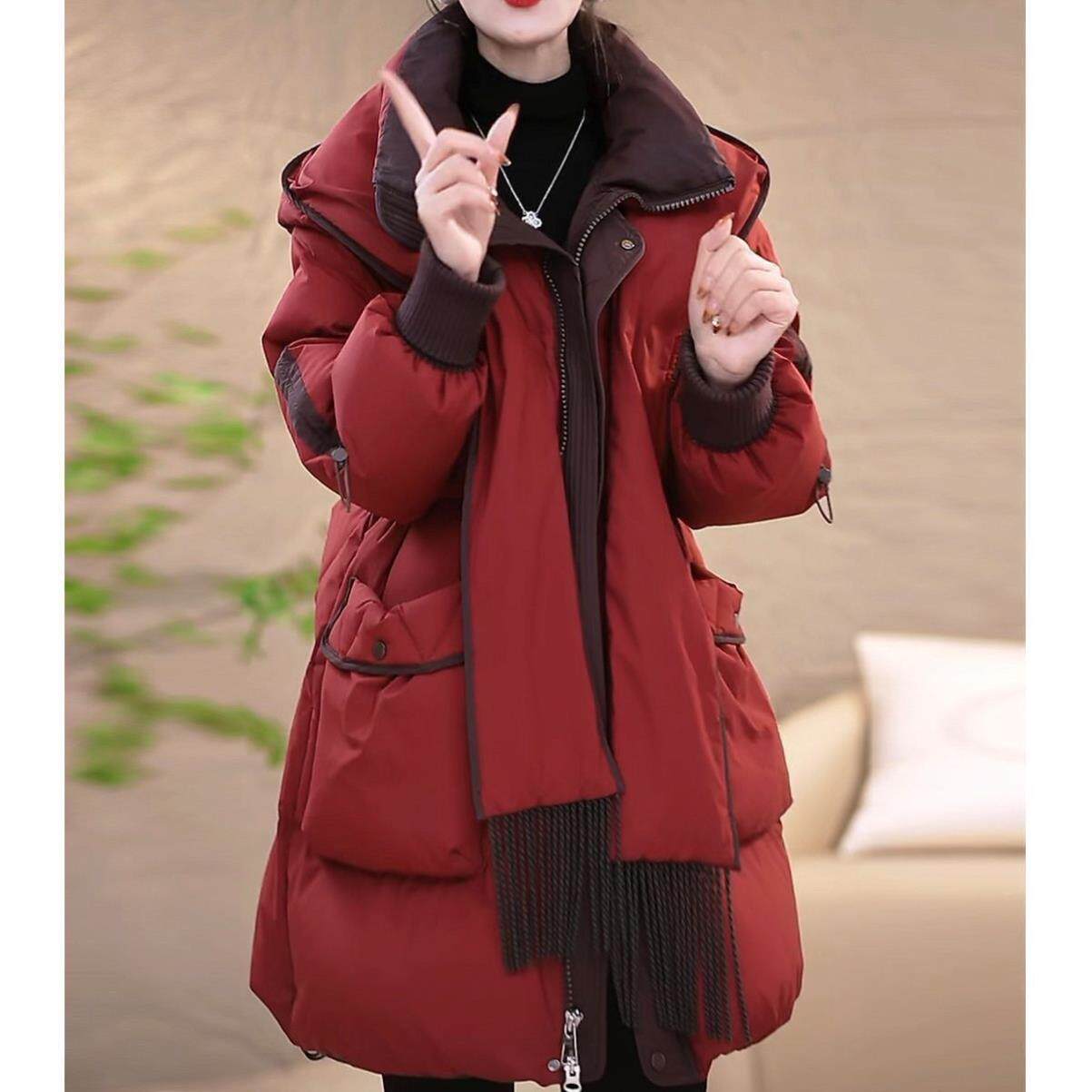 可拆卸帽高级感高档轻奢羽绒棉服大码遮肉宽松防寒保暖大衣冬季新
