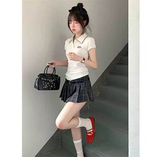 运动套装女夏季学生韩版宽松时尚网红学院风短袖短裙休闲两件套潮