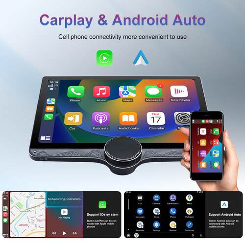 工厂跨境直销11.6寸单旋钮通用车载导航八核GPS安卓carplay导航