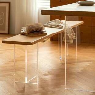 实木长凳餐椅家用原木长板凳客厅休息悬浮长凳子樱桃木餐桌长条凳