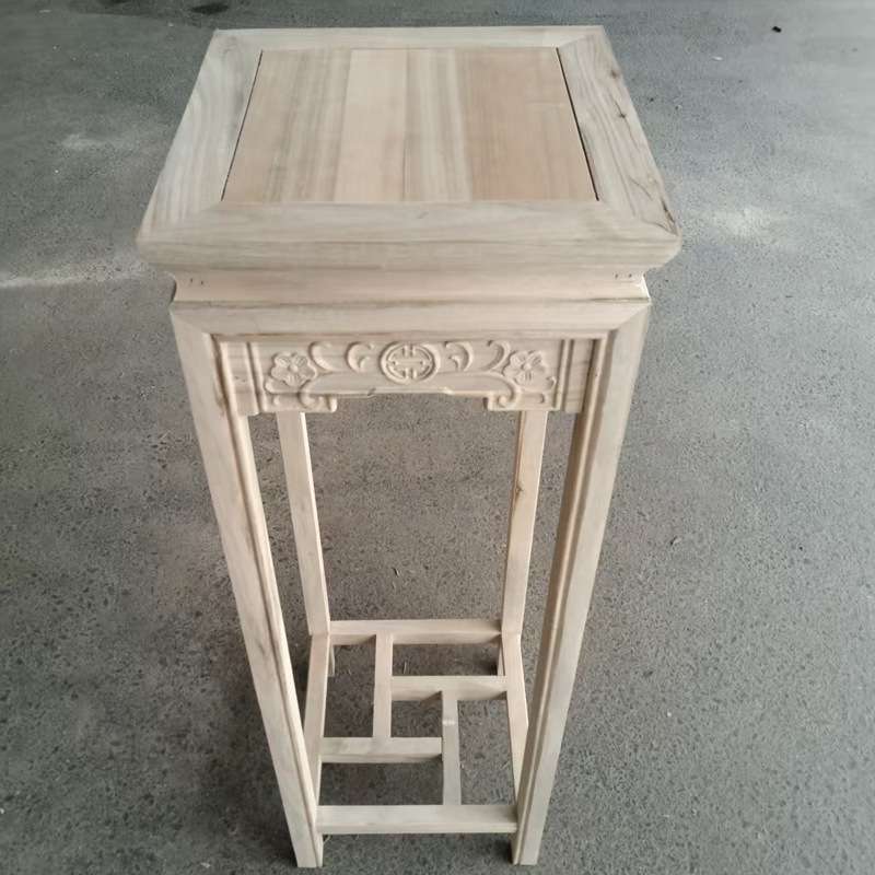 古典中式家具白胚花架实木客厅室内落地式花几白茬盆景植物摆放架