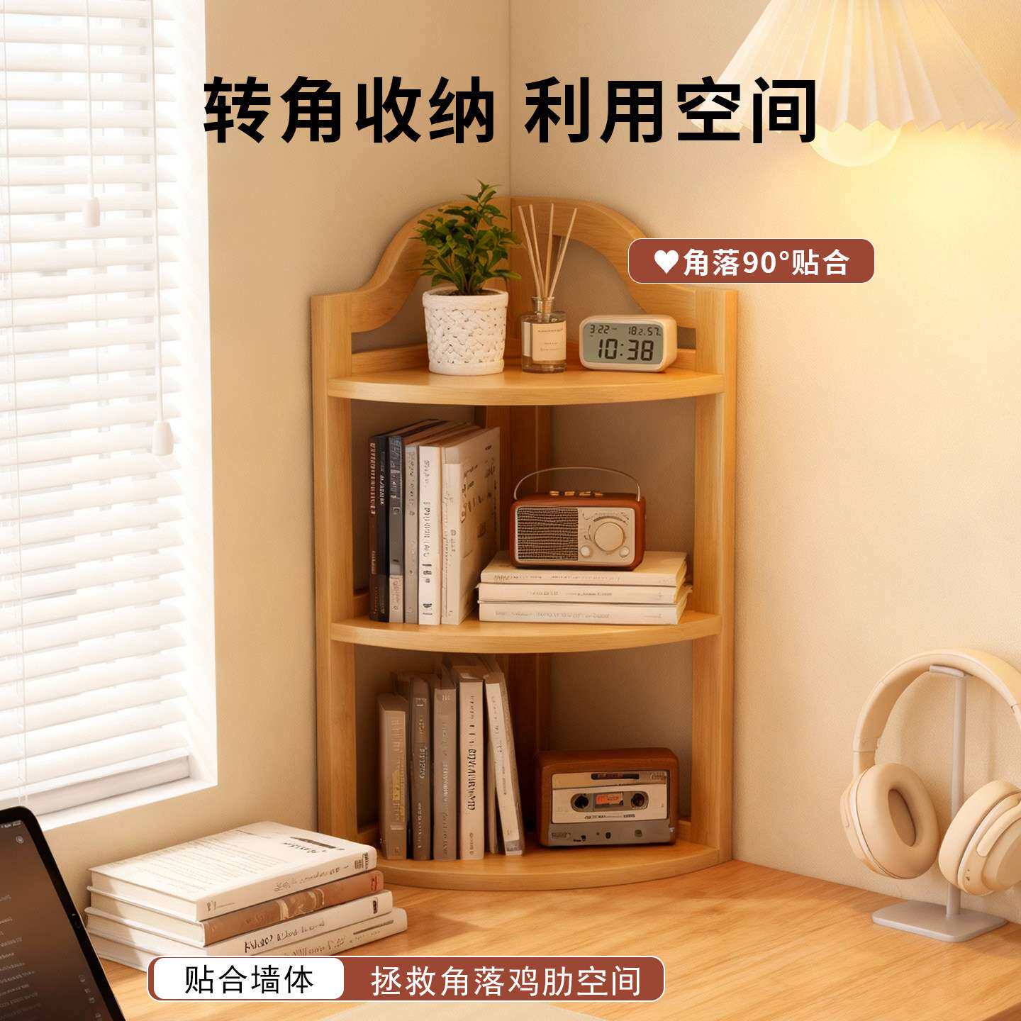 书桌小型转角书架简易多层桌上台面置物架办公室工位桌面收纳神器