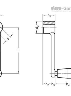 ElYIVe伊saGanter莉莎冈特G269带折叠手柄不锈钢曲N柄摇手
