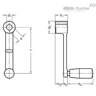 ElYIVe伊saGanter莉莎冈特G269带折叠手柄不锈钢曲N柄摇手