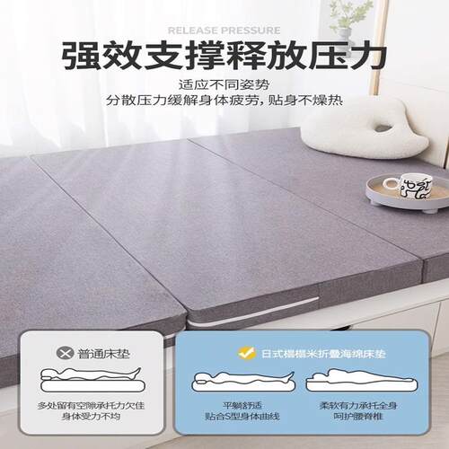 绵床垫软家用榻海榻米可垫折叠垫专被学生宿舍单PYU人地铺睡垫租