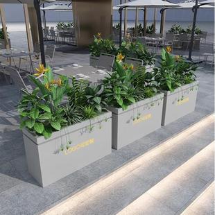 户外花箱不锈钢花槽组院阳庭台合室外厅GAE隔断花坛市政移动种餐