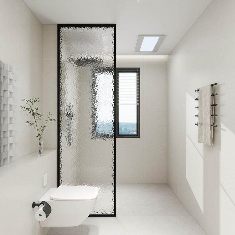 极浴窄PTR铝合金钢化玻璃隔断淋浴干分离房半墙卫生湿间浴室屏风