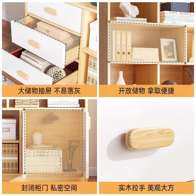书柜简家现代约带柜门书架置物架落防尘用柜子客厅储MZU物柜文件