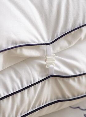 纯二棉合双层云朵枕芯全棉酒分店一JHU羽丝绒高低枕头家用可开成