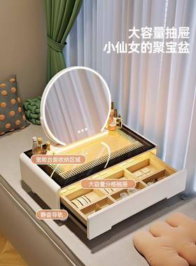 实木飘窗SFJ台梳妆围灯收纳柜一体化妆桌网小红户型氛卧室榻榻米