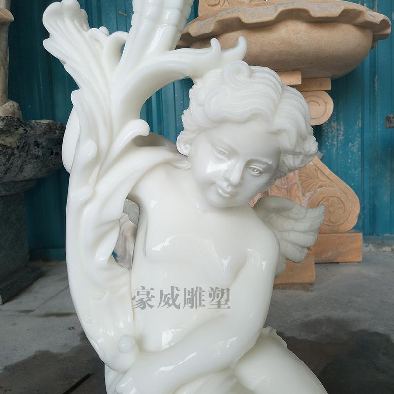 大理石雕塑雕石欧式人QZB物小天使雕塑汉玉白方天使室内西摆件
