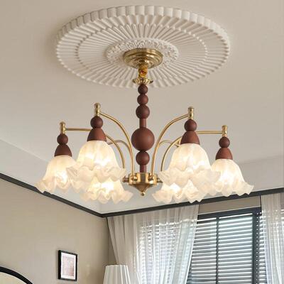 实木法式吊灯美式中古客厅灯设计师餐漫厅灯饭古厅SKM温馨浪灯复