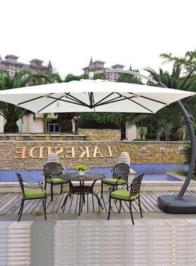 户外遮阳伞3.5米方形38272伦布大院弯哥室外铝伞合金4米圆形酒店