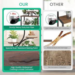 跨家用内植物架带灯落地置YEC物架接拼铁艺阳台室专用花架多层架