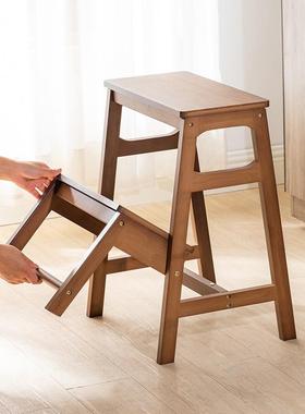 实木双层阶梯凳脚踏凳简子约代板凳叠NTZ高现凳家用防滑儿折童洗