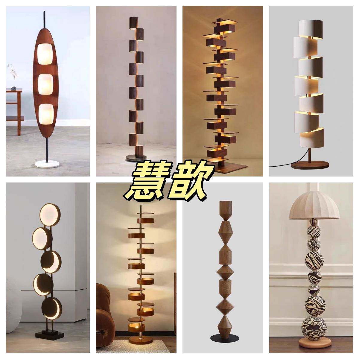 慧简新款创意别墅落歆地设计师约客厅仿灯木纹光影艺383术摆件装