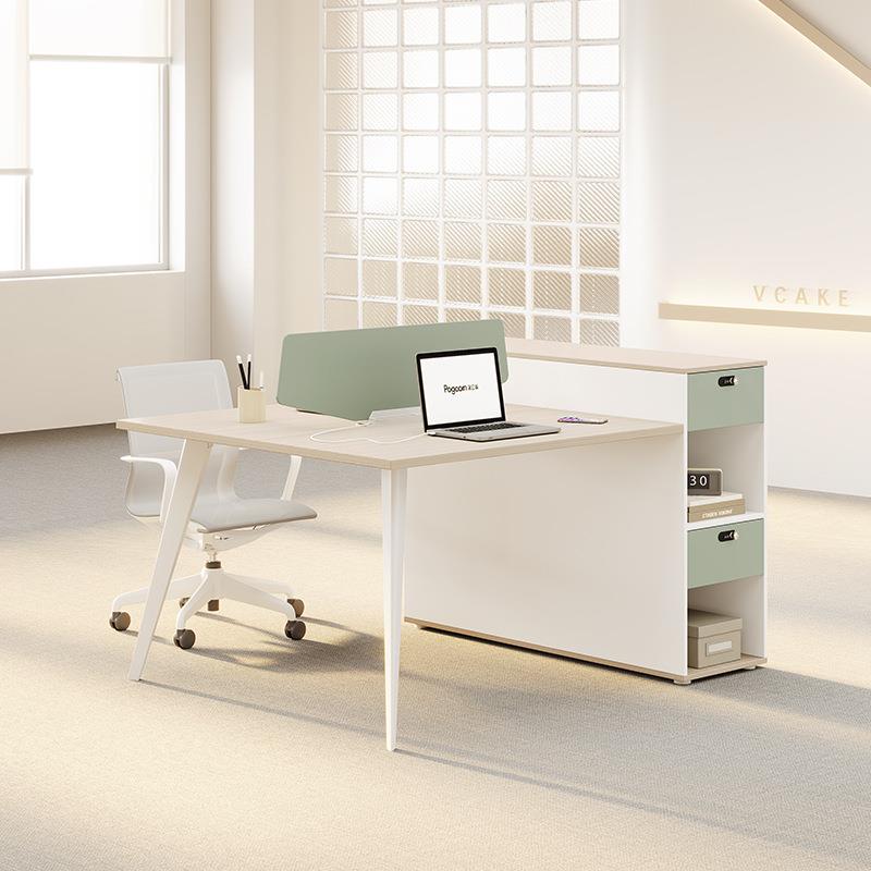 办公职室员办公桌工椅AWC组合现代简约2四风4六人位隔断带屏位电