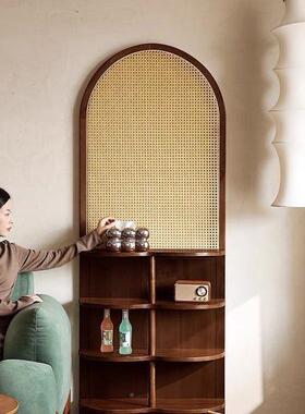 中式藤编屏风隔断客关厅玄实叠木折小户入型85775遮挡户简约