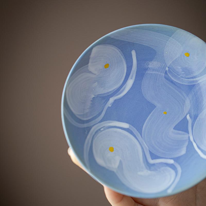 茶人诧寂风粉引手绘壶承家用茶壶盖碗型托小台干盘茶SPS泡道茶配